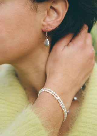 Silver Keshi 9ct Gold Earrings