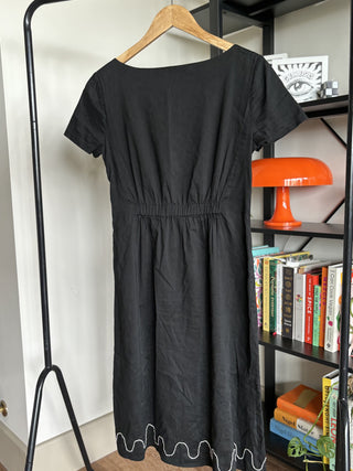 Black DKNY Embroidered Dress