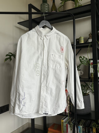 Long Sleeve Embroidered White Shirt