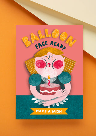 Balloon Face Birthday Card