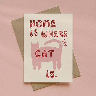 Home is Where the Cat Is Greetings Card