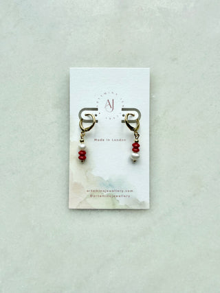 Pearl & Coral earrings