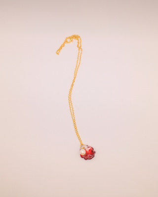 Glass and Pearl Clam Necklace