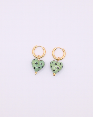 Jolene Polka Dot Heart Hoops