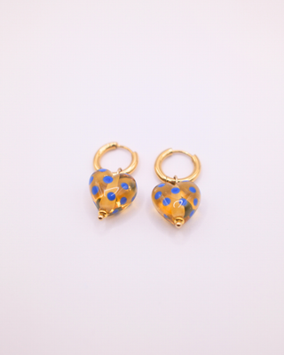 Jolene Polka Dot Heart Hoops