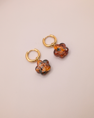 Leopard Flower Hoops