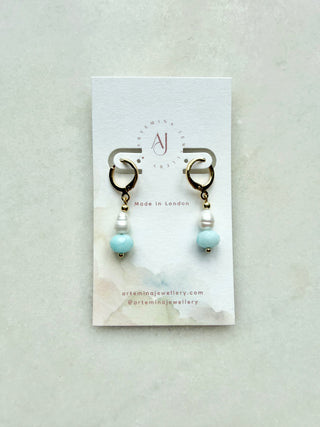 Pearl & Amazonite earrings