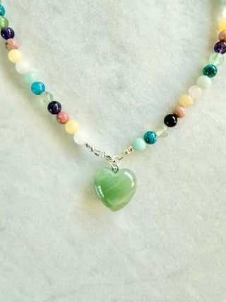 Rainbow Beaded Necklace - Aventurine