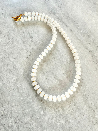 White Jade Rondelle Necklace