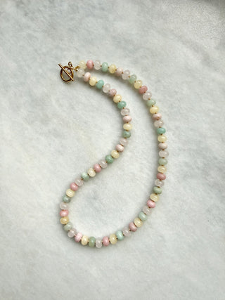 Pastel Gemstone Rondelle Necklace