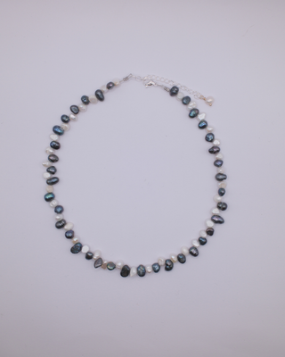 White and Grey Pearl Necklace
