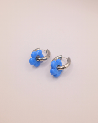 Isla Flower Earrings - Indigo