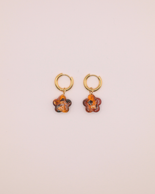 Leopard Flower Hoops