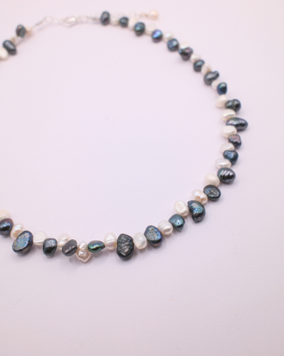 White and Grey Pearl Necklace