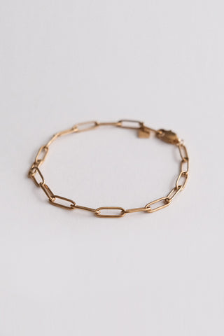 Classic Paper Clip Chain Bracelet - Gold