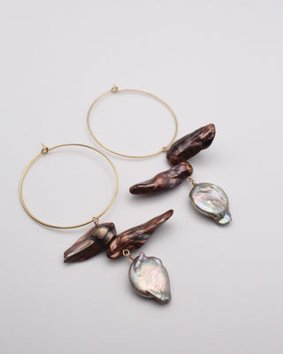 Imperfect Blister and Coin Hoop Earrings