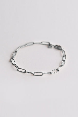 Classic Paper Clip Chain Bracelet - Silver