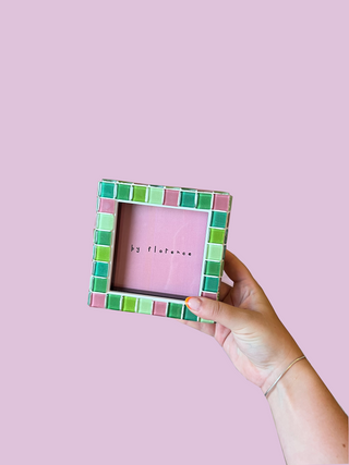 Confetti Glass Tiled Picture Frame - Fuschia