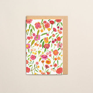 Floral Watercolour Fine Art Greetings Card