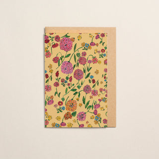 Pink and Yellow Flower Fine Art Greetings Card