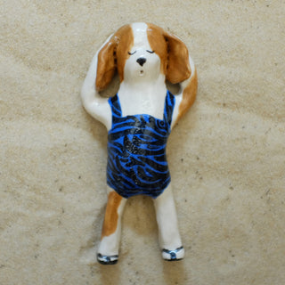 Beagle in flip flops Ceramic Figure