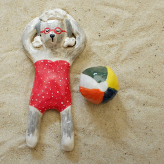 Beddlington Terrier in red Ceramic Figure