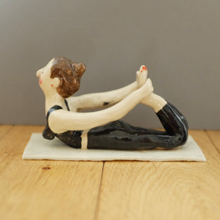 Bow Yoga Pose Ceramic Figure
