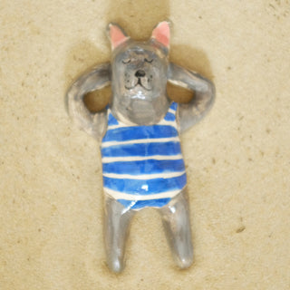 French bulldog in stripes Ceramic Figure
