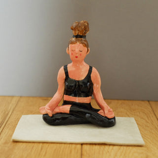 Lotus Yoga Pose Ceramic Figure
