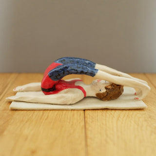 Plow Yoga Pose Ceramic Figure