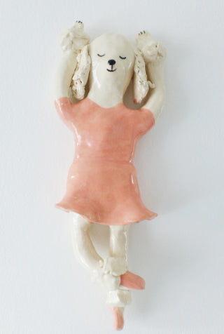 Poodle doing ballet Ceramic Figure