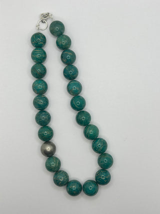 Amazonite & Silver Ball Necklace