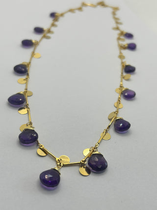 Amethyst & Gold Coin Necklace