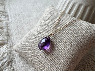 Amethyst drop necklace