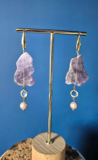 Amethyst and Pearl Earrings