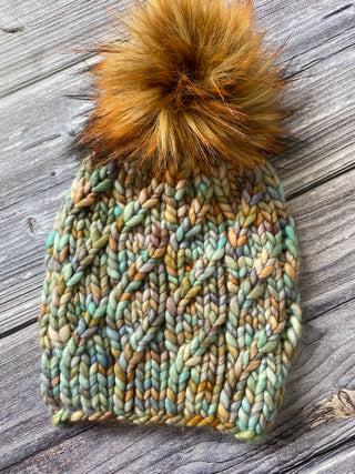 Amphibian Hum Cable Beanie - Khaki Mustard