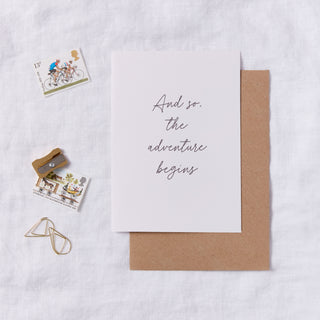 And so the adventure begins card