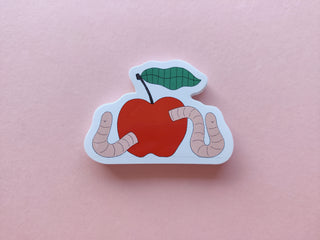 Apple Worm Sticker