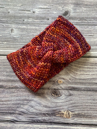 Archangel Red Twist Front Merino Wool Ear Warmer