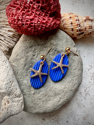 Asterias Earrings - Cobalt Blue