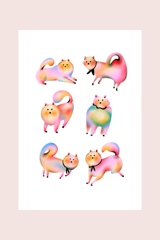 Radiant Pom Poms A3 Print