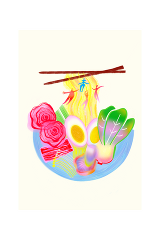 Dancing Noodles A3 Print