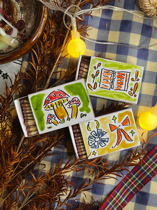 Mini Matchboxes x3 - Autumnal