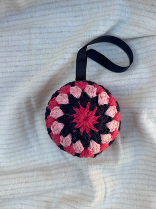 Crochet Bauble Decoration - Navy, Blush and Pink