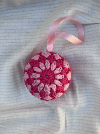 Crochet Bauble Decoration - Pinks