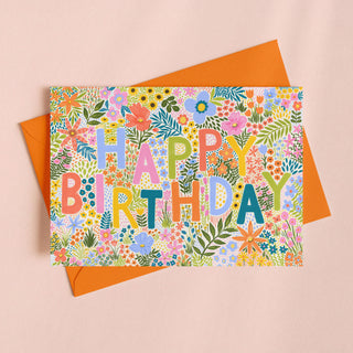 Happy Birthday Floral Mix Greeting Card