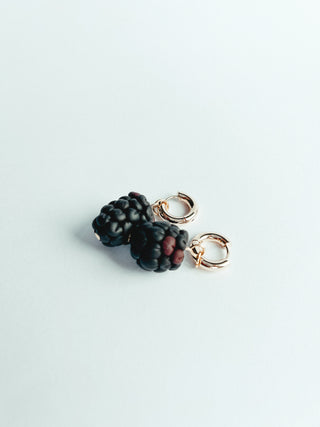 Blackberry Charm Hoop Earrings