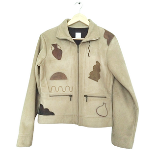 Block line suede jacket