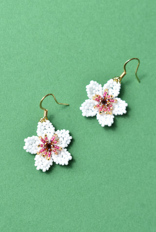 Cherry Blossom Beaded Earrings