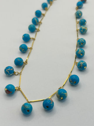 Bubble Garland Necklace - Blue Imperial Jasper
